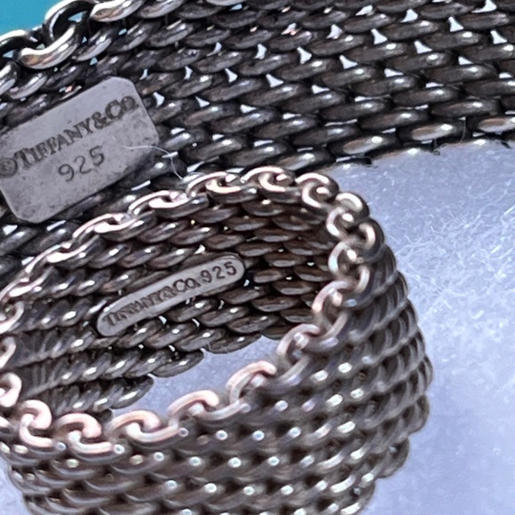 Tiffany & Co. Silver Mesh Bracelet and Ring set - Picture 7 of 15